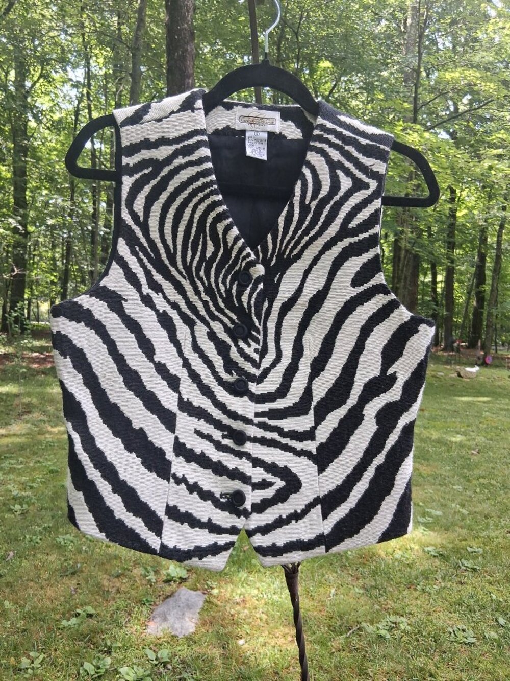 Vintage CAMBRIDGE DRY GOODS Zebra Tapestry Vest - Size Small